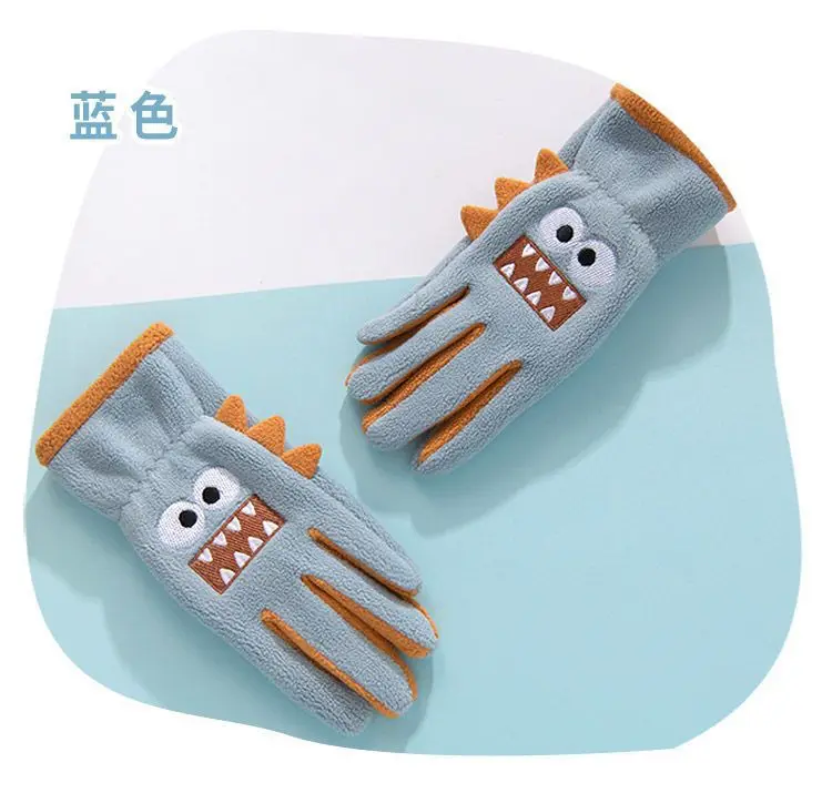 Winter Children's Gloves Cycling Autumn Cute Cartoon Warm Gloves Soft Outdoor Polar Fleece Kids Windproof Student Riding Gloves
