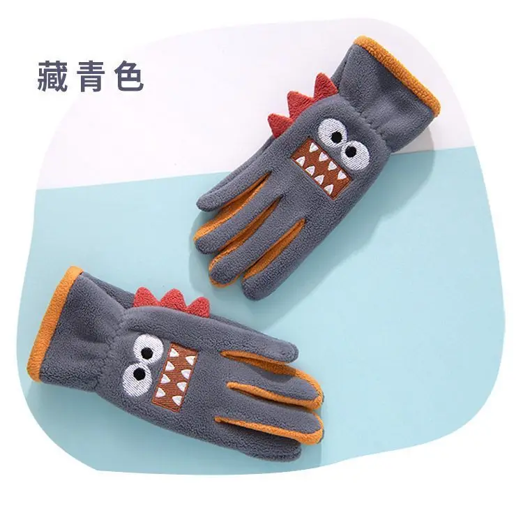 Winter Children's Gloves Cycling Autumn Cute Cartoon Warm Gloves Soft Outdoor Polar Fleece Kids Windproof Student Riding Gloves