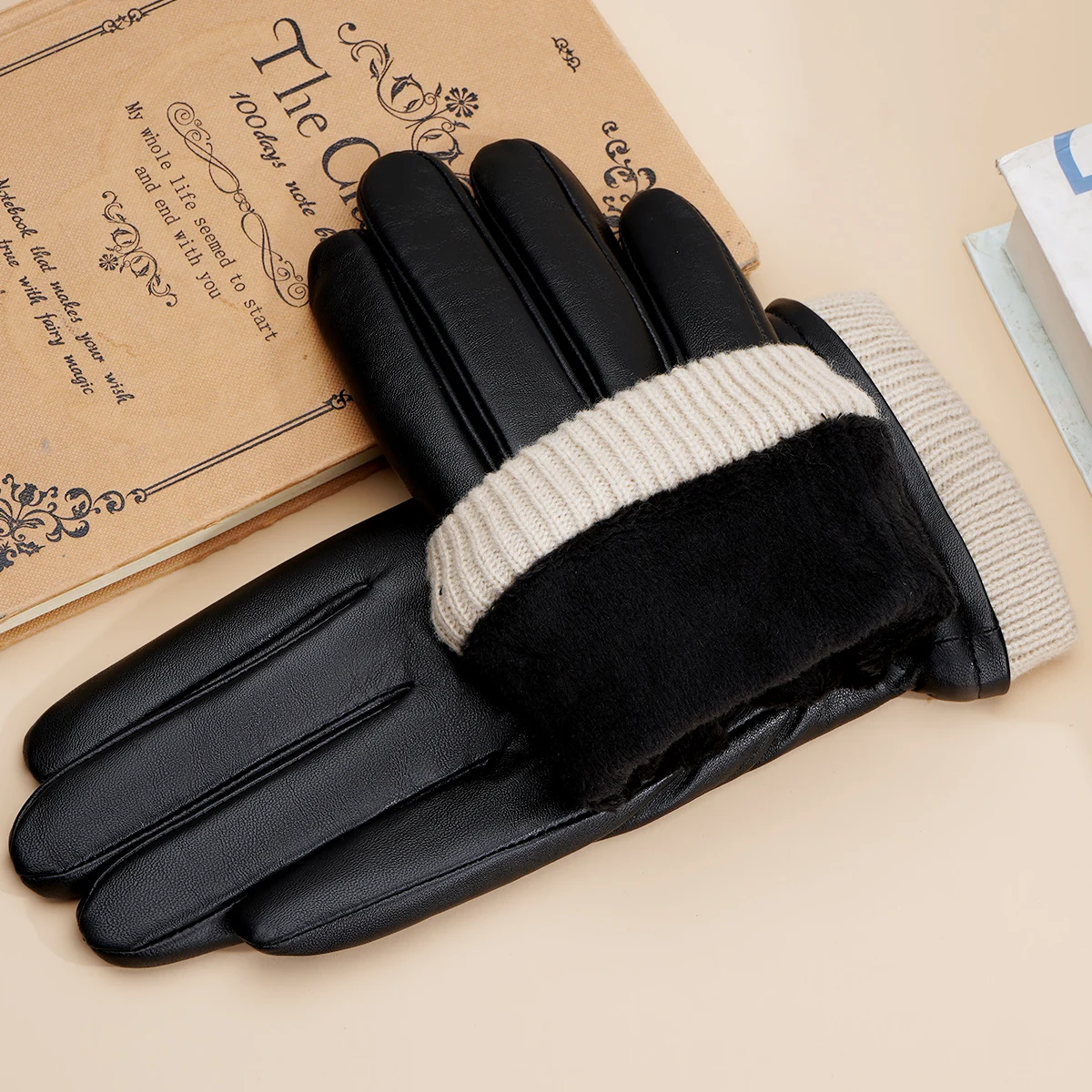 New Men's Genuine Sheepskin Gloves Full Finger Touch Screen Gloves Winter Warm Fashion Business Multiple Size Options