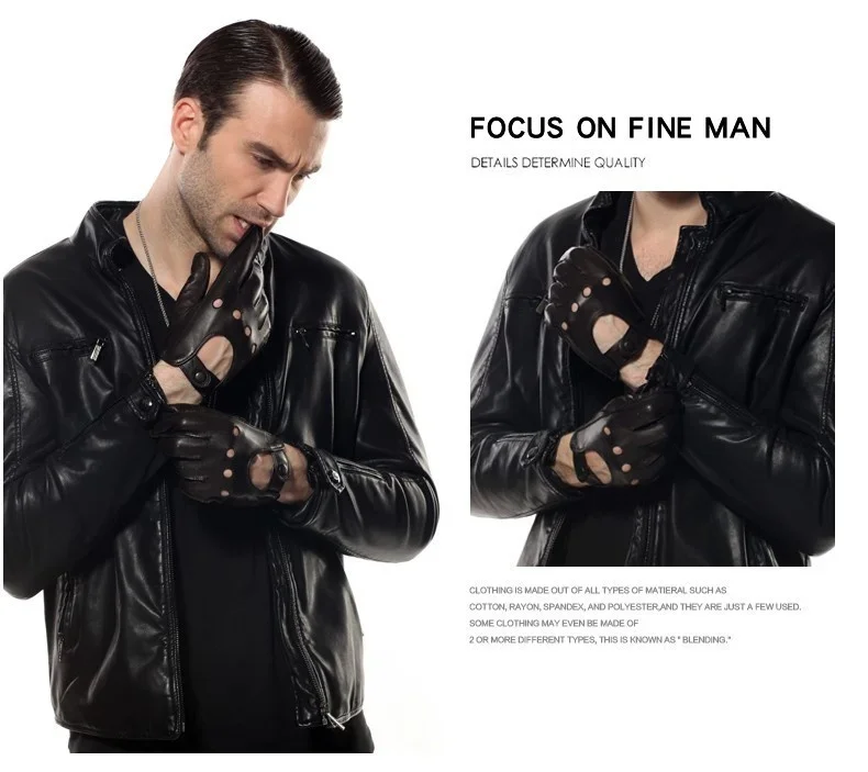 New Arrival Mens Gloves Goatskin Leather Riding Driving Gloves Full Finger Non unlined Slip Mitten For Male Real Leather Gloves