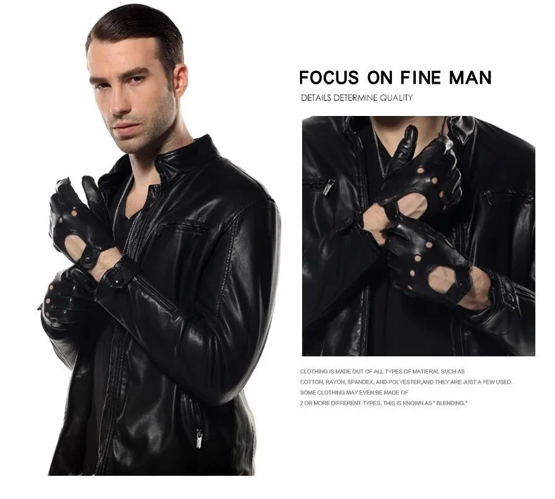 New Arrival Mens Gloves Goatskin Leather Riding Driving Gloves Full Finger Non unlined Slip Mitten For Male Real Leather Gloves