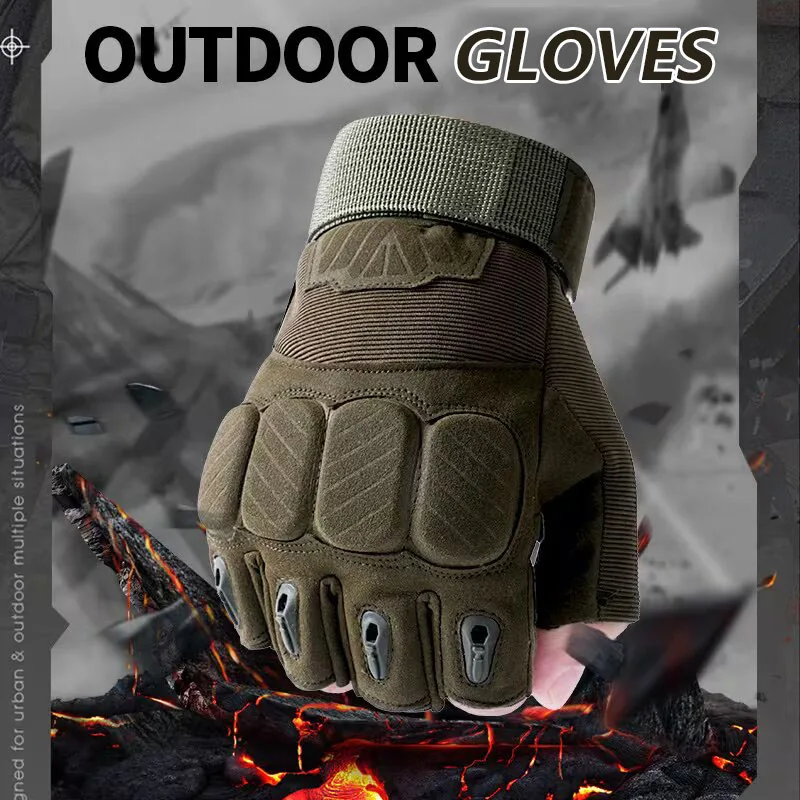 1Pair Tactical Half Finger Gloves Army Military Combat Hunting Shooting Air Gun Paintball Police Duty No Finger