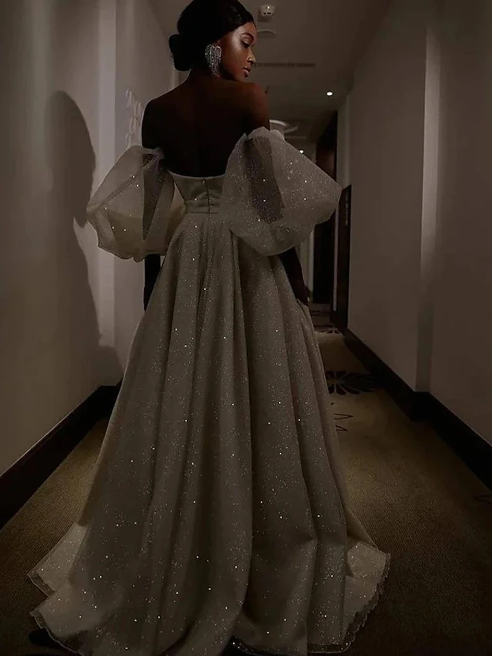 Customized Split Wedding Dresses Luxury Shiny Sequins Vestidos De Novia Women Elegant Off The Shoulder Long Wedding Gowns 2026