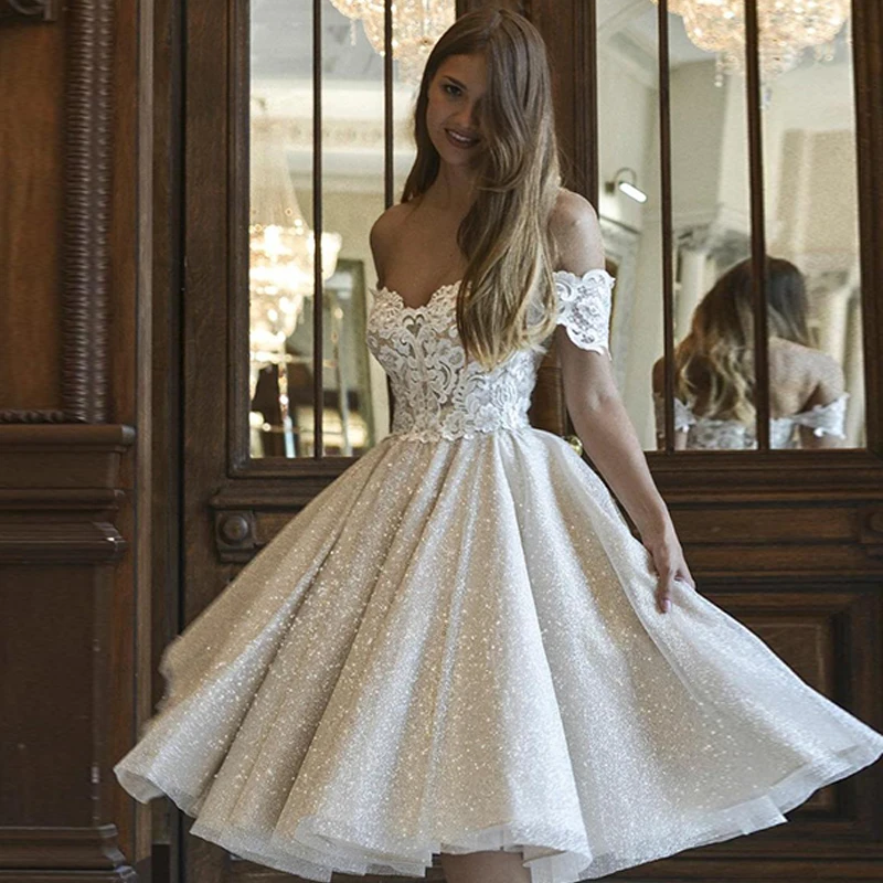 Ruhair Fashion Sweetheart Wedding Dresses Lace Appliques Off the Shoulder A-line Pleat Bridal Gown Vestido De Noiva Customised