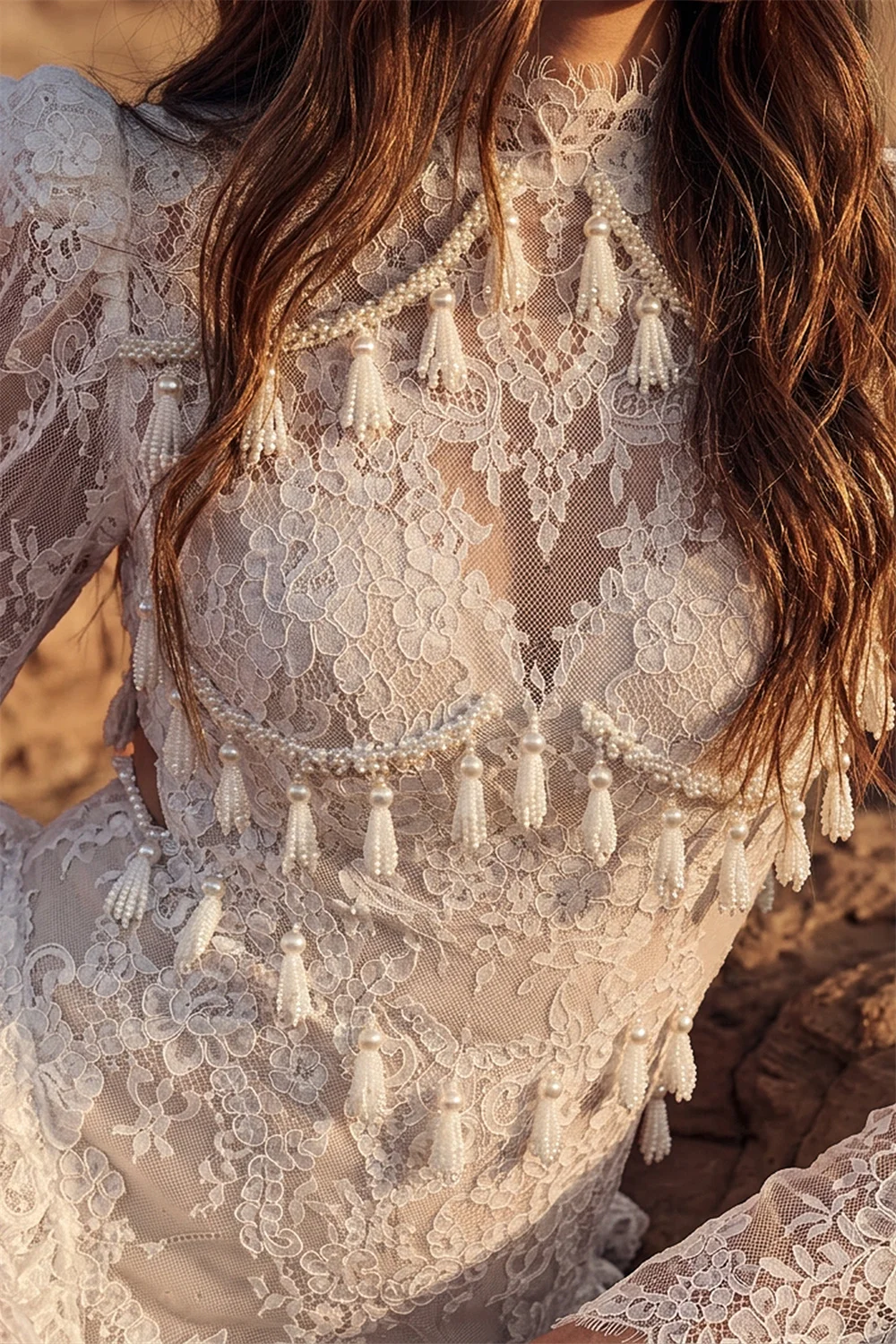 Kyoto Customized White High Split High Neck Wedding Dress Lace Long Sleeve Vestidos De Noche Chic Mermaid Robe De Mariée 2026
