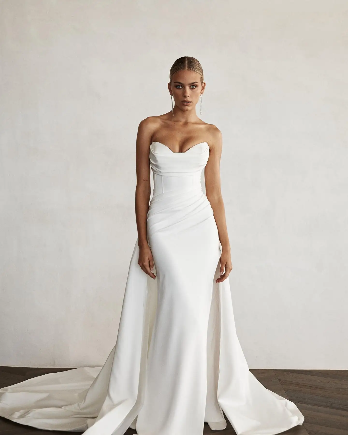 Modern Mermaid Front Slit Bridal Gowns Sweep Train Wedding Gowns Sweetheart Bridal Dresses 2026 Boho Women Two Piec Custom Made