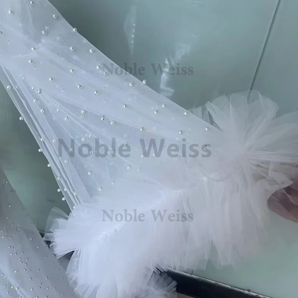 Ruffles Wedding Robe Photo Shoot Pearls Pregnant Women Photography Gown Evening Prom Tulle Robe Bathrobe Long Jacket Customized