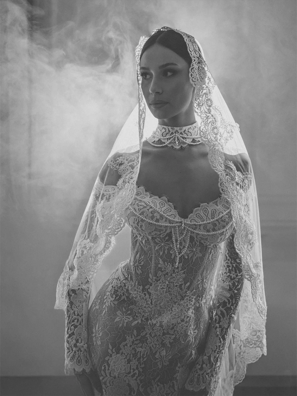Kyoto Customized White Floral Lace Wedding Dress Off Shoulder Long Sleeves Vestidos De Noiva Exquisite Mermaid Evening Dresses