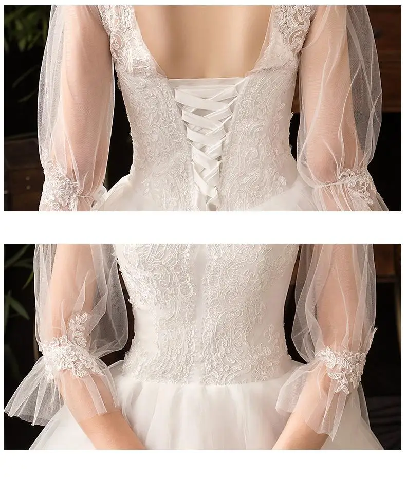 2026 New High Neck Three Quarter Sleeve Wedding Dress Sexy Lace Applique Plus Size Vintage Bridal Gown Robe De Mariee Customized