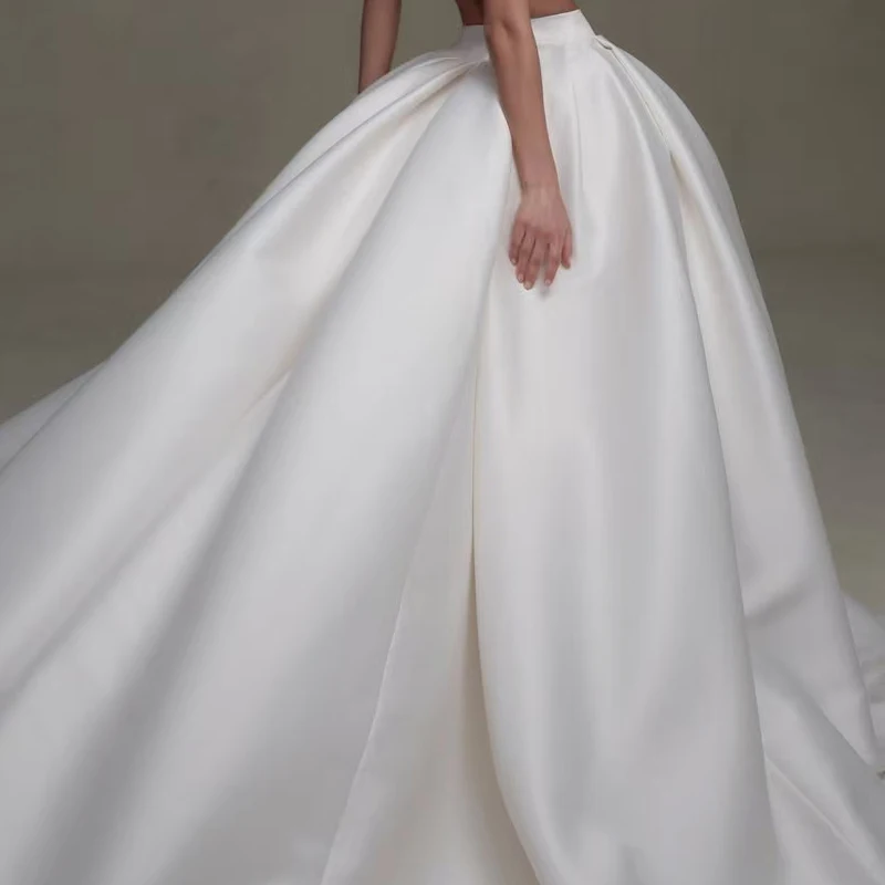 Satin Enormous Volume Wedding Removable Skirt Detachable Bridal Train Pleat Bridal Party Prom Overskirt Customized 2026