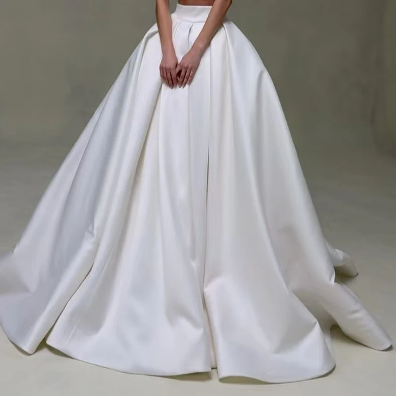 Satin Enormous Volume Wedding Removable Skirt Detachable Bridal Train Pleat Bridal Party Prom Overskirt Customized 2026