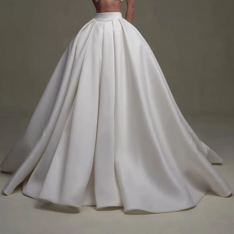 Satin Enormous Volume Wedding Removable Skirt Detachable Bridal Train Pleat Bridal Party Prom Overskirt Customized 2026