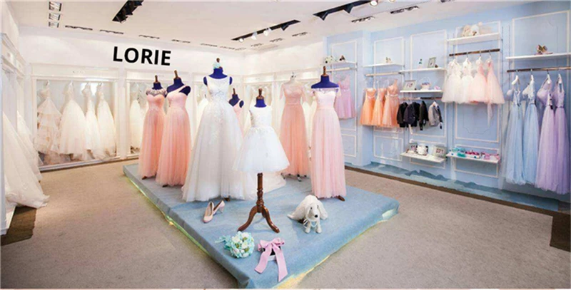 LORIE Pink Mermaid Wedding Dresses Long Sleeve Applique Tulle Party Gowns Square Neck Sweetheart Pleats Prom Gown Customized