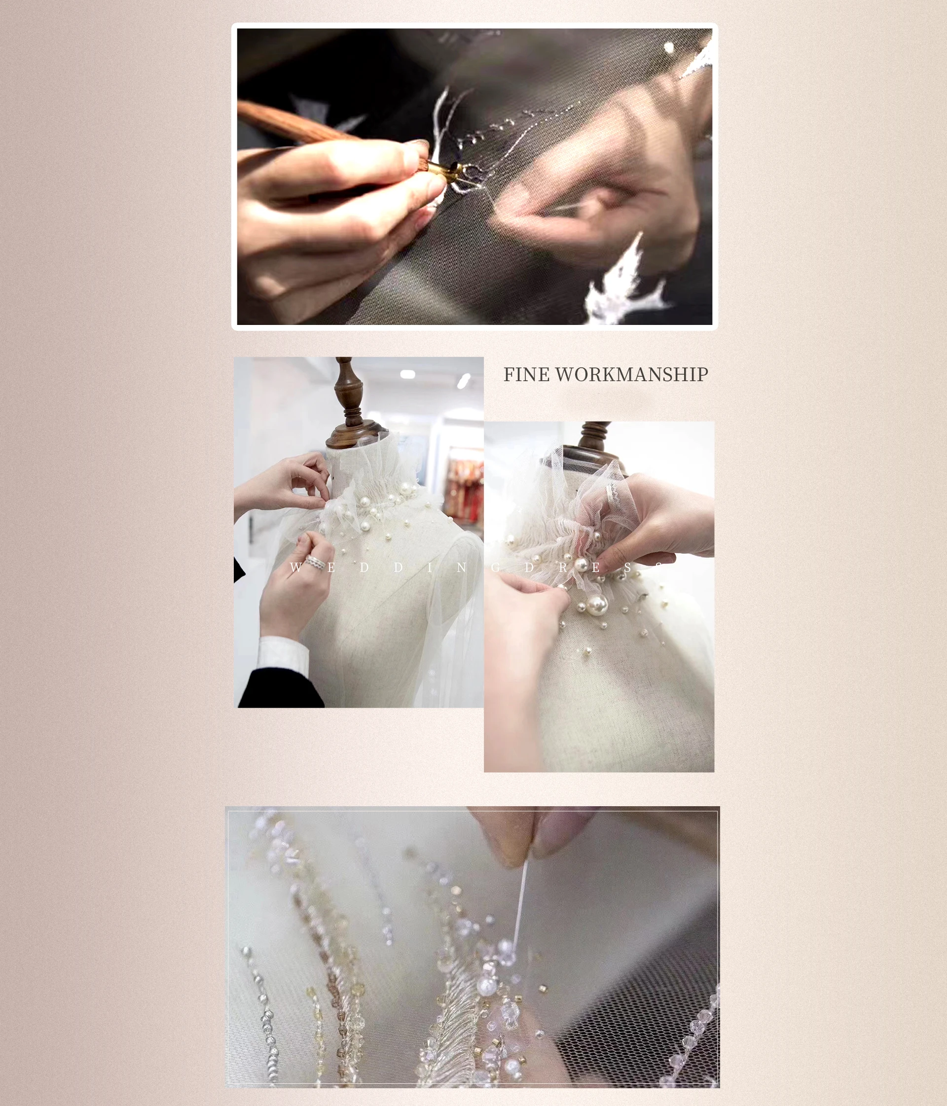 FATAPAESE Customized Engagement Dress Puff Open Sleeves and a V-shape Crystal High Neck Sheath Skirt Speicial Formal Occasion