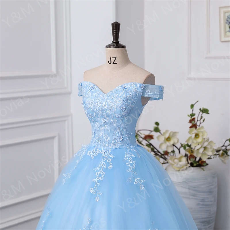 Y&M Novias Off Shoulder Plus Size Vestido De Noiva 2026 New Wedding Dress Train or Floor Customized Large Bridal Tulle Mariage