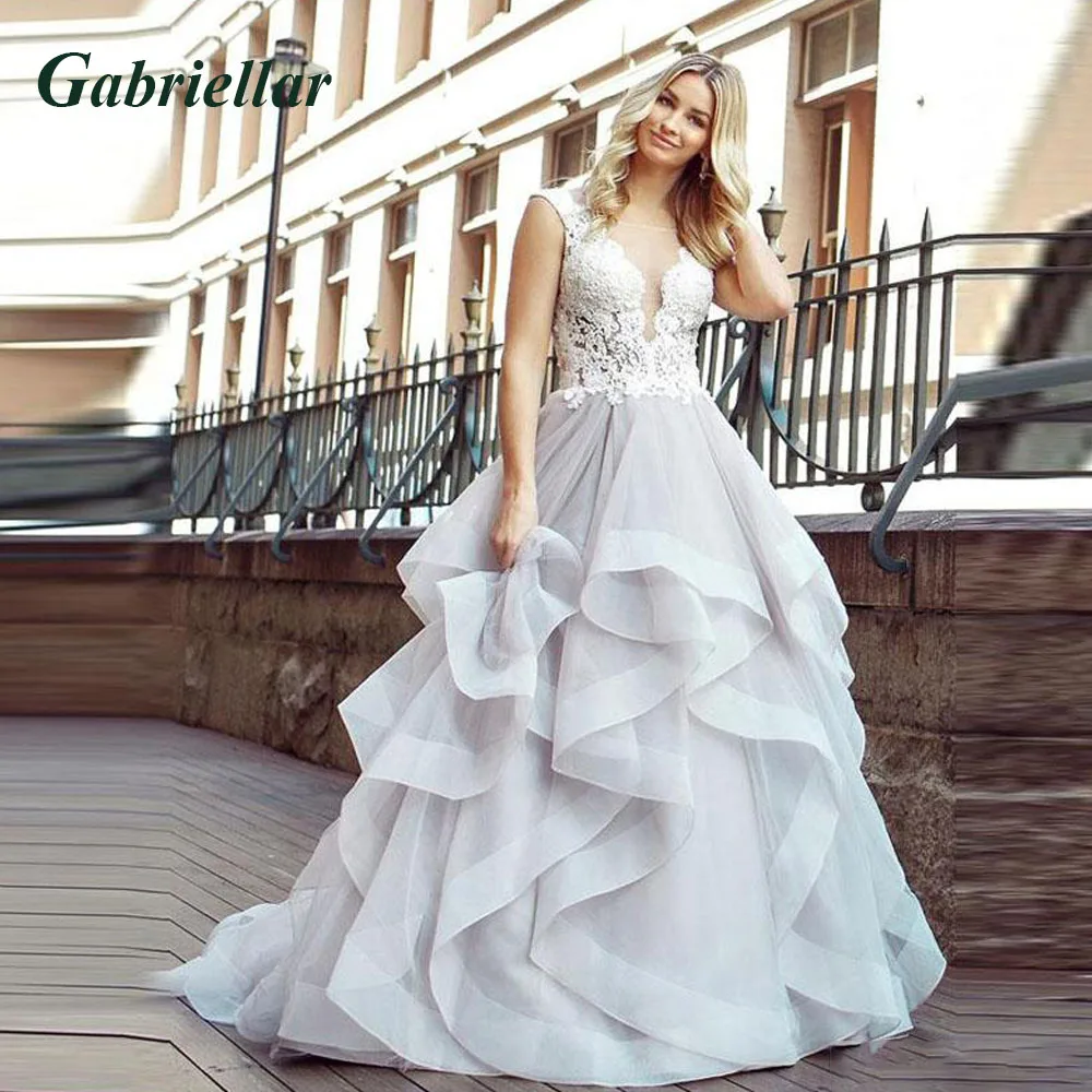 Gabriellar Attractive Strapless Wedding Dress for Bride A-line Satin Lace Appliques Chapel Train Vestidos De Novia Customized