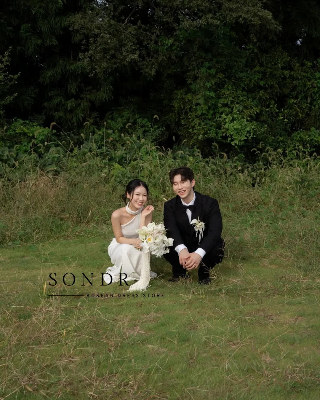 Sondr One Shoulder Backless Korean Wedding Snap Dresses Outdoor Simple Bridal Gown Customized Elegant Bridal Photo Shoot Gown