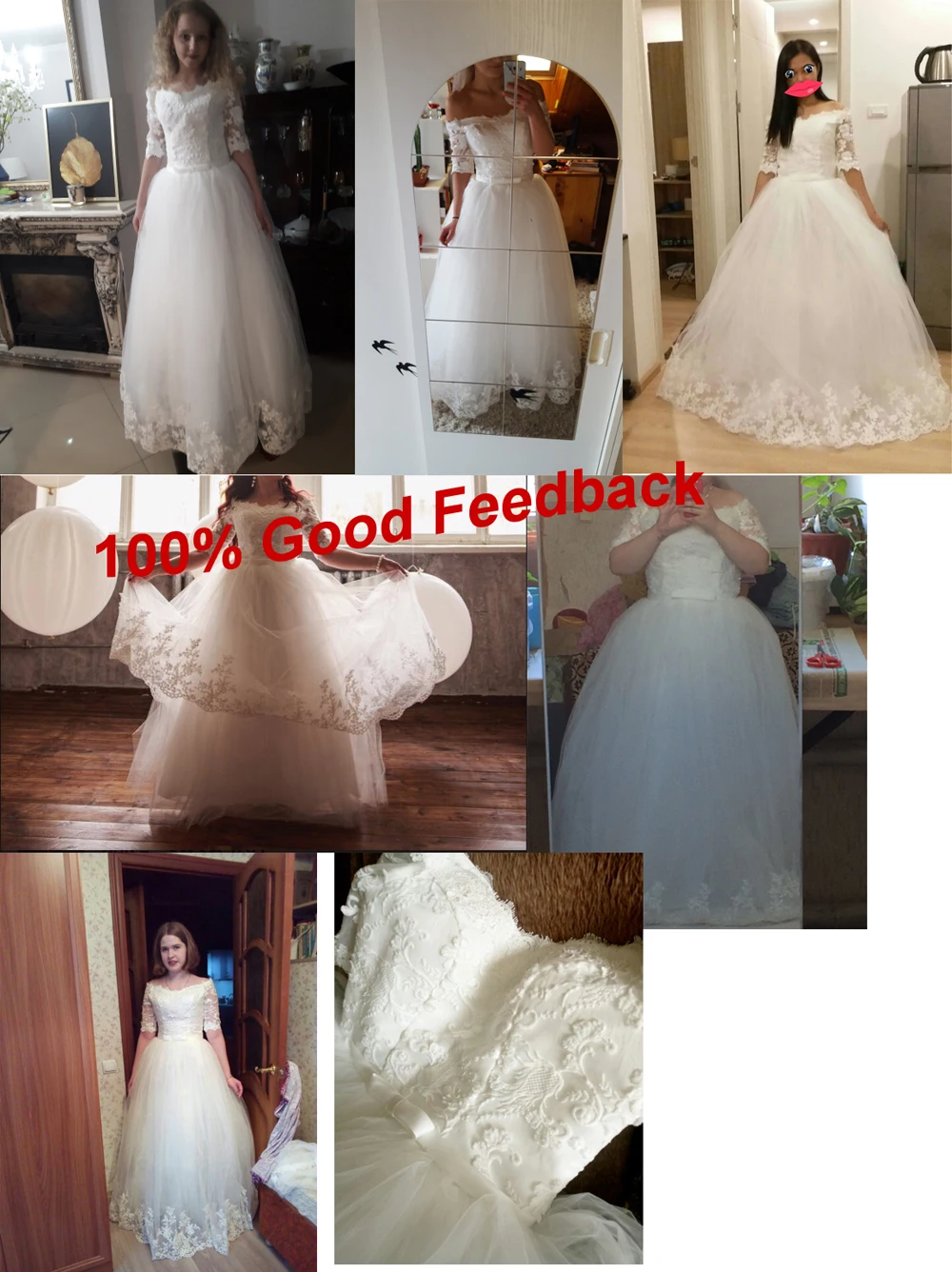 Half Sleeve Wedding Dress Belt Butterfly Embroidery Lace Boat Neck Princess Ball Gown Wedding Gowns Vestidos De Novia Customized