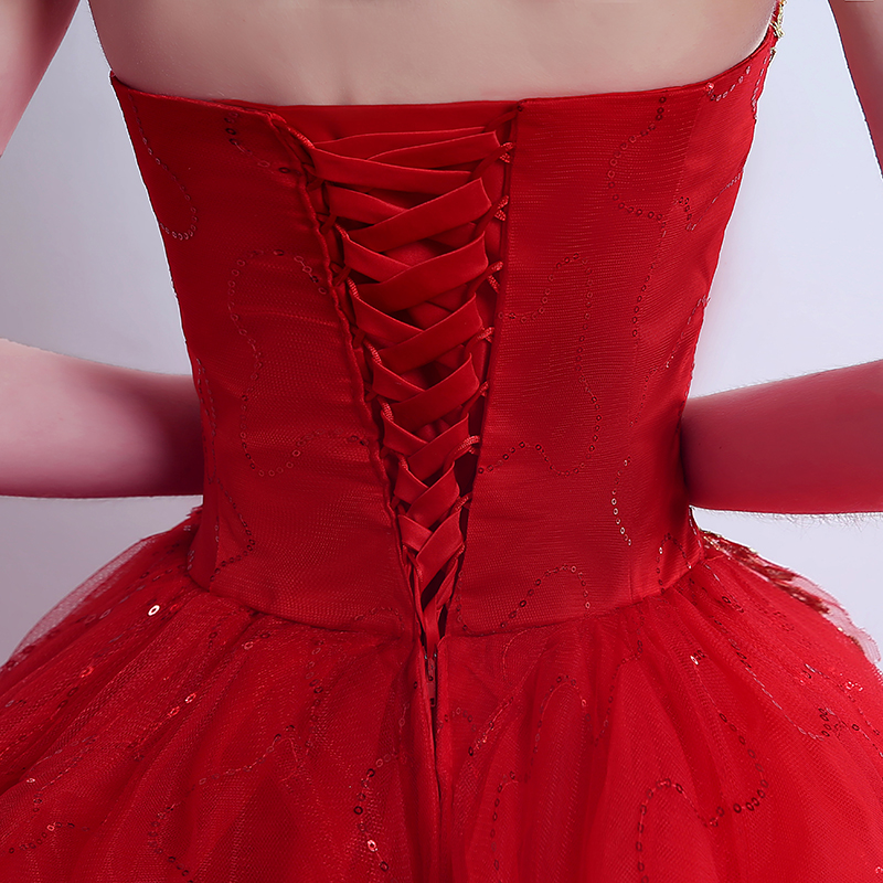 2026 New Ball Gown Lace Tulle Red Wedding Dress With Tail Chinese Pattern Style Cheap China Embroidery Bridal Gown Customized