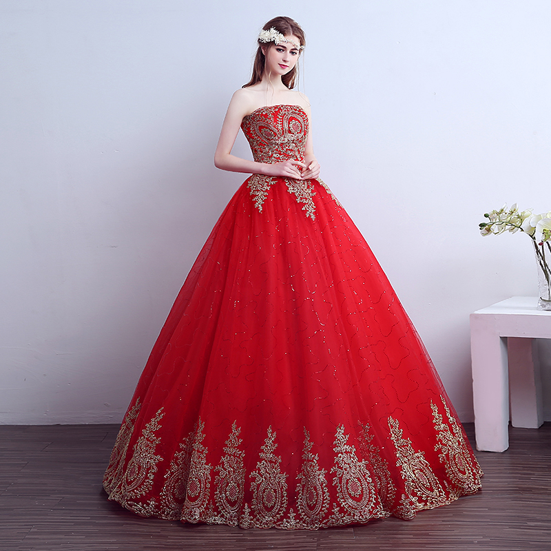 2026 New Ball Gown Lace Tulle Red Wedding Dress With Tail Chinese Pattern Style Cheap China Embroidery Bridal Gown Customized