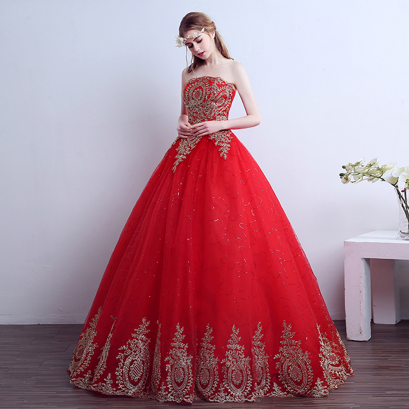 2026 New Ball Gown Lace Tulle Red Wedding Dress With Tail Chinese Pattern Style Cheap China Embroidery Bridal Gown Customized