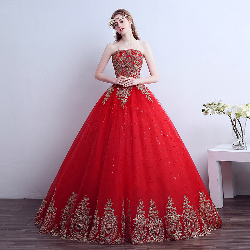 2026 New Ball Gown Lace Tulle Red Wedding Dress With Tail Chinese Pattern Style Cheap China Embroidery Bridal Gown Customized