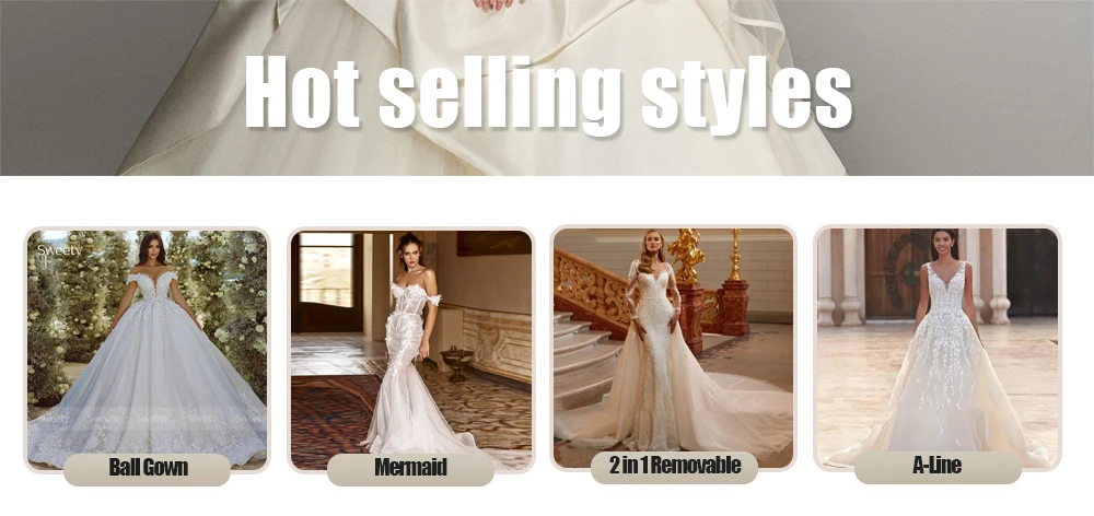 Exquisite Wedding Dress Satin With Embroidered Lace Ball Gown Full Sleeve Square Collar Customized Back Lace Up Vestido De Novia