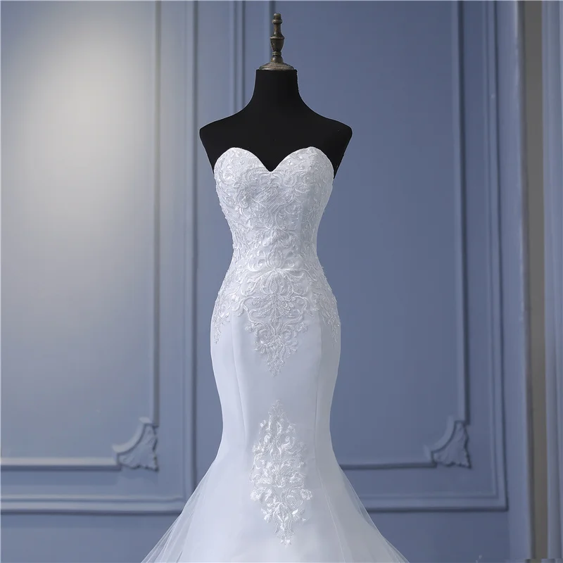 Y&M New Arabic Aso Ebi Vintage Lace Beaded Sequined Wedding Dresses Strapless Mermaid Bridal Dress Sexy Customized Wedding Gowns