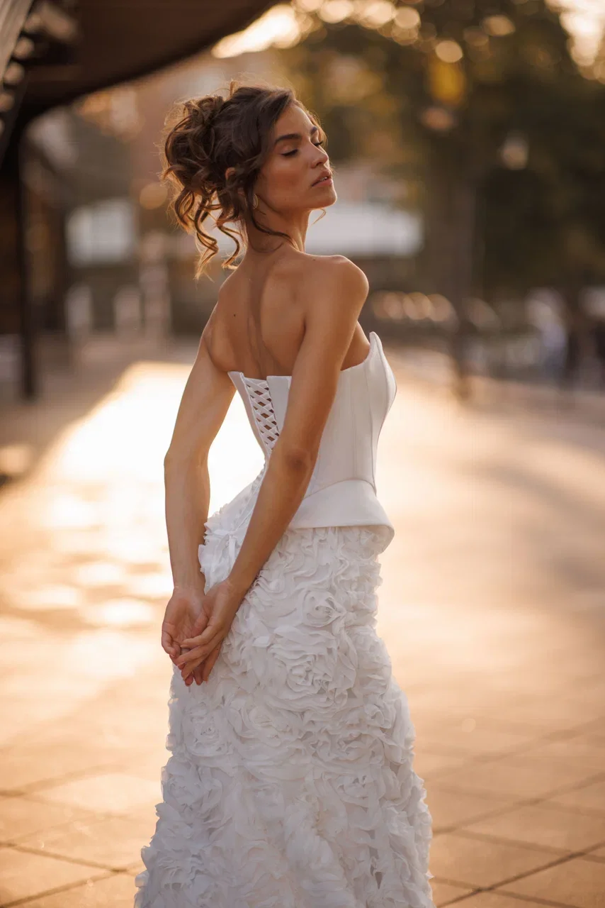 Custom Made Wedding Dresses Corset Women's Shapewear Satin Bodice With Lace Up Back