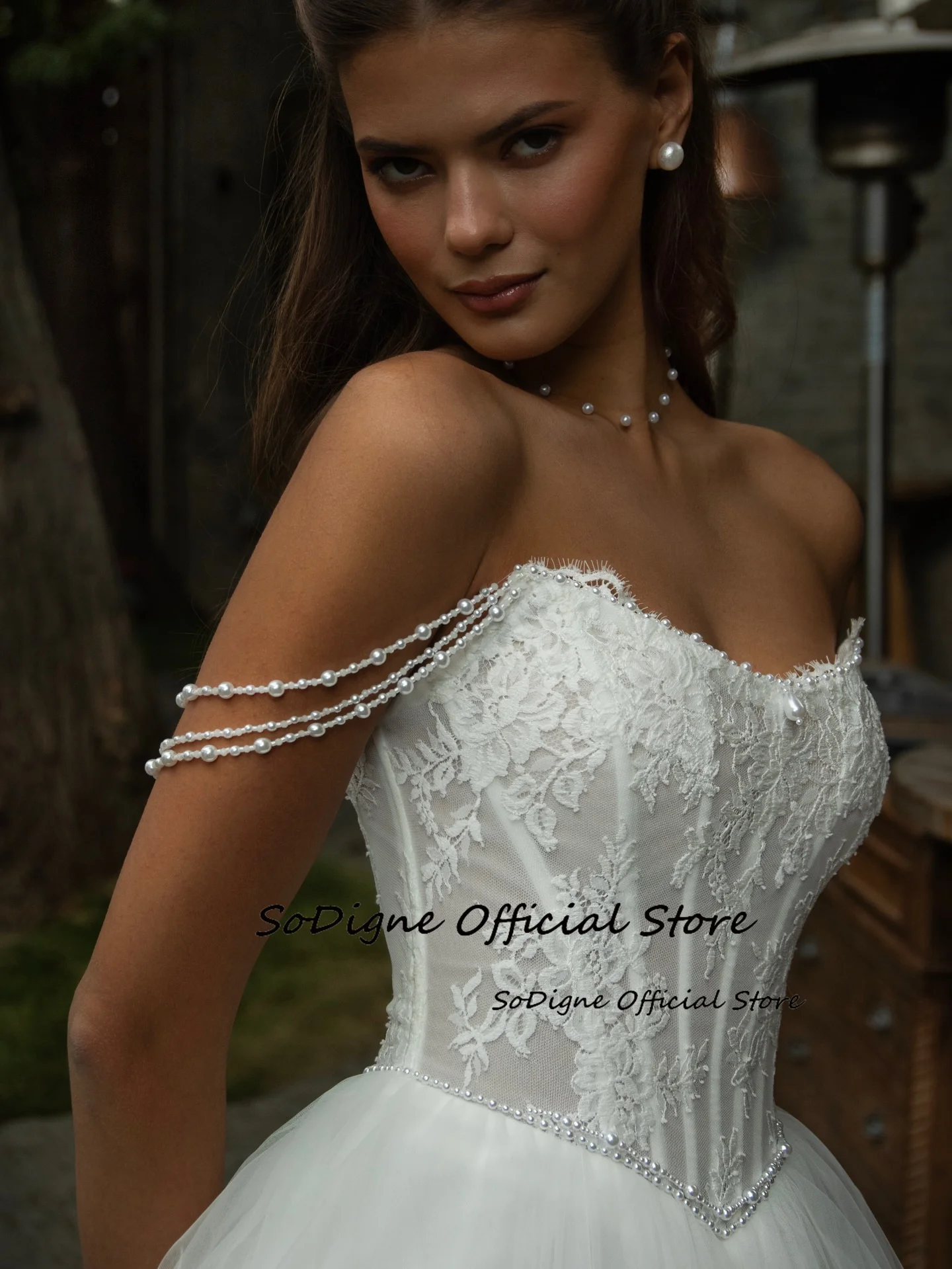 SoDigne A-line Lace/Tulle Wedding Dresses Off Shoulder Sleeveless Bridal Dress 2026 Bride Gown Vestidos De Novia Customized