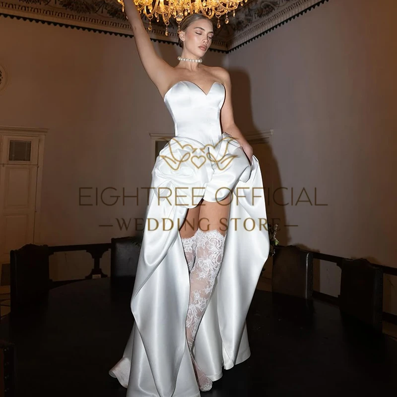 Eightree Modern Wedding Dresses 2025 A-Line Bridal Gowns Sweetheart High Low Gowns Glamorous Robes Vestidos De Novia Customized