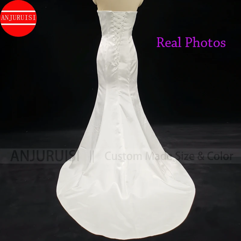 Simple White Satin Wedding Dresses For Women 2026 Bride Gown Sweetheart Mermaid Vestido De Novia Cheap Suknia Ślubna Lace Up