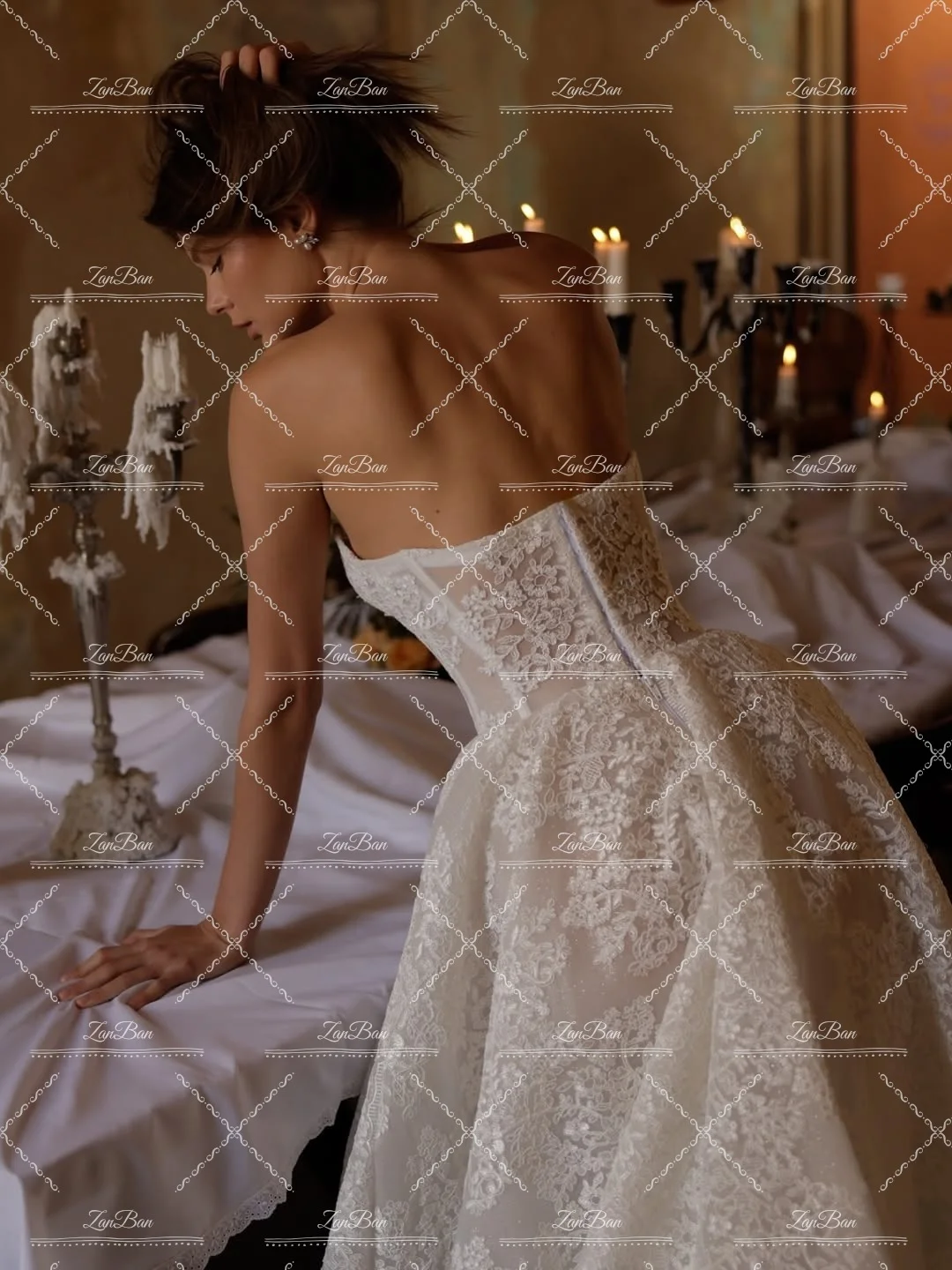 ZanBan Exquisite A-line Wedding Dress 2026 Sweep Train Princess Waistline Coat Pleat Bridal Gown Vestidos De Novia Customized