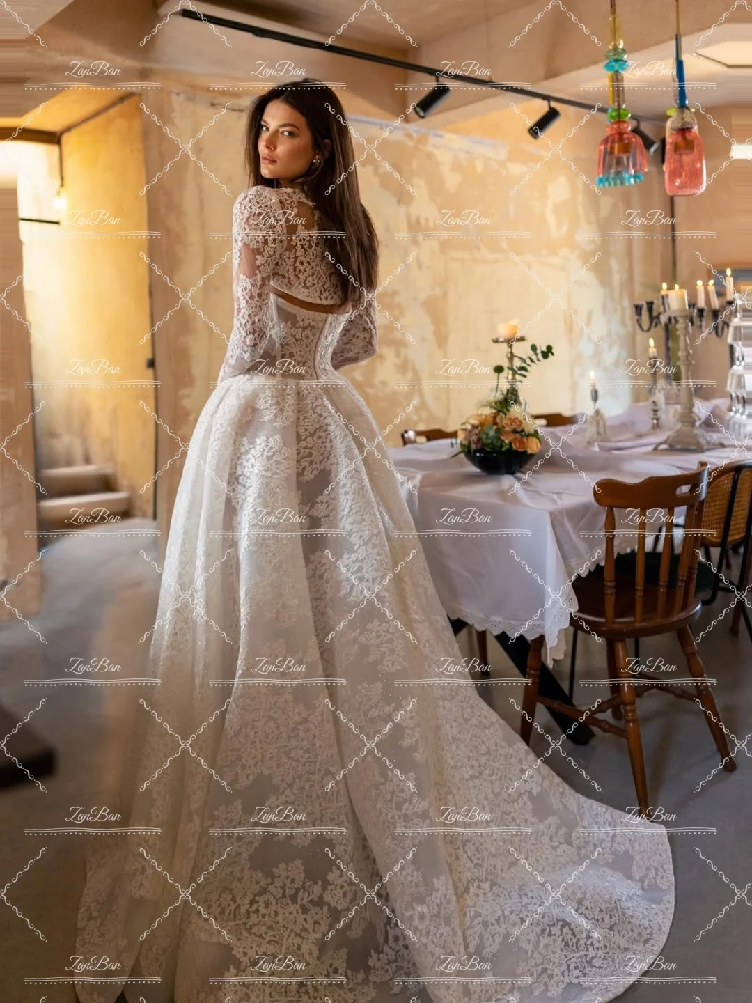ZanBan Exquisite A-line Wedding Dress 2026 Sweep Train Princess Waistline Coat Pleat Bridal Gown Vestidos De Novia Customized