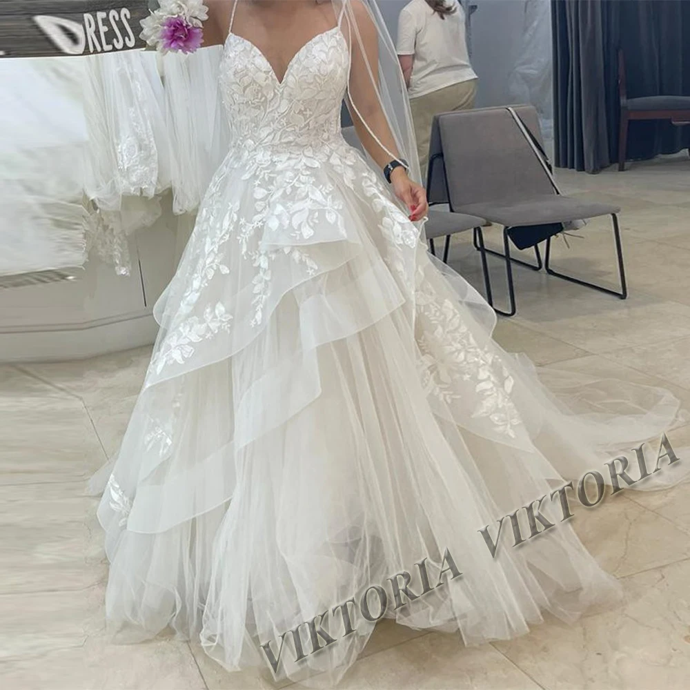 VIKTORIA Charming Beads Wedding Dresses For Woman Bridal Off the Shoulder A-LINE Sweetheart Tulle Robe De Mariée Customized