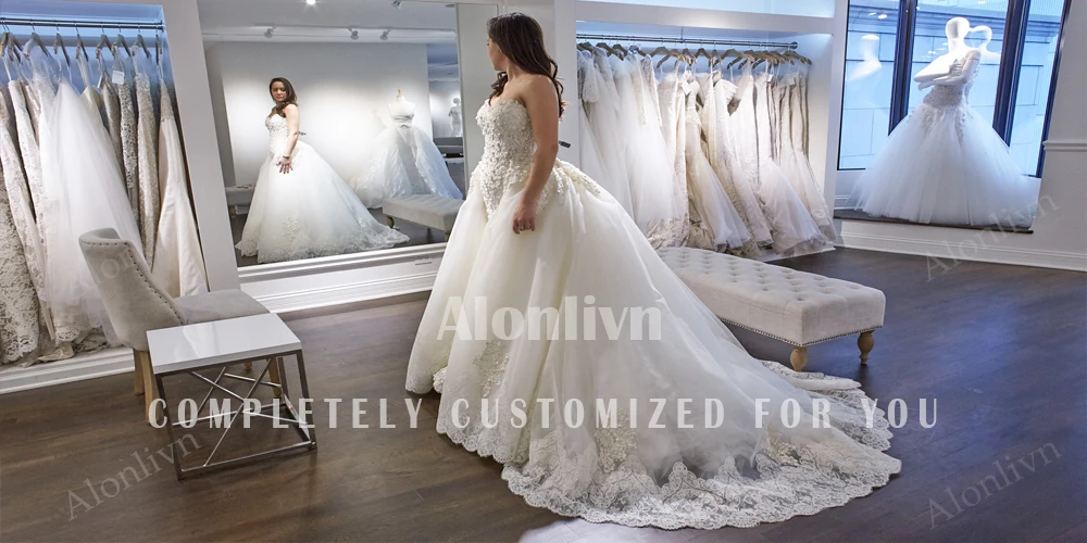 Alonlivn Luxurious Embroidery 2 In 1 Mermaid Bridal Gown Beading Appliques Lace Off Shoulder Sleeves Sweetheart Wedding Dress