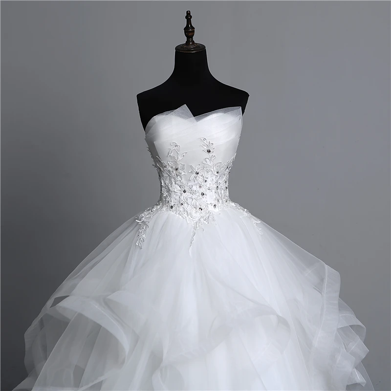 Fashion Classic Real Photo Appliques Vintage White Pearls Wedding Dresses 2024 Vestidos De Noiva Bridal Gown Plus Size Strapless