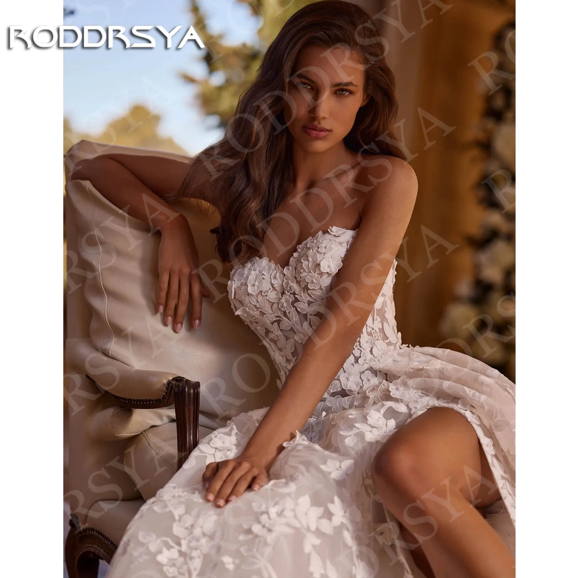RODDRSYA Vintage Wedding Dresses Elegant Bridal Gowns Lace Long Sleeves Open Back A Line Bride Dress Customized Robe De Mariée