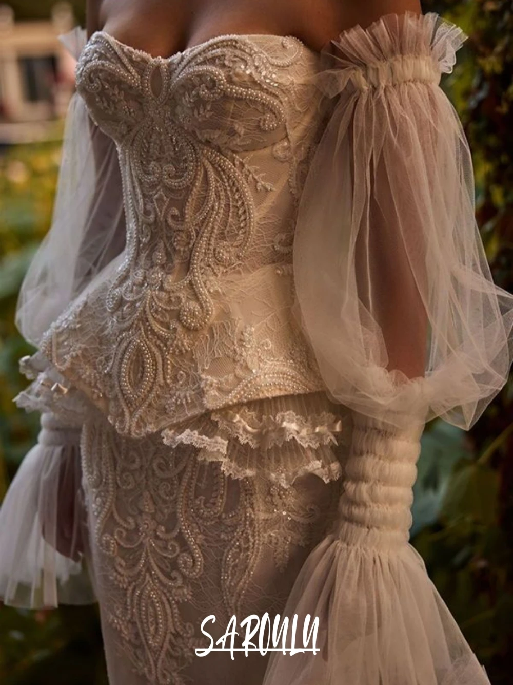 Exquisite Beading Corset Wedding Dress Tulle Lace Bridal Gown Customized Exclusive Off Shoulder Women Gorgeous Wear New Arrival