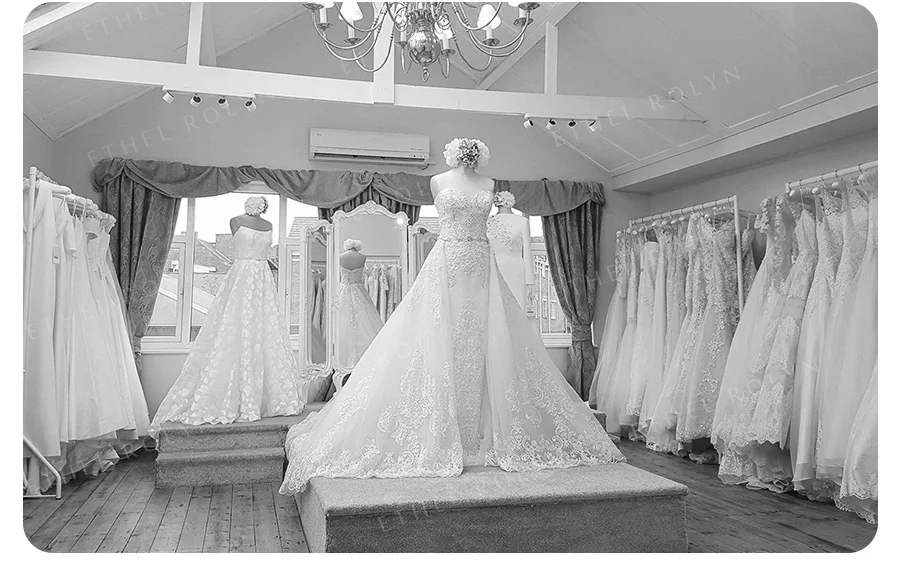 ETHEL ROLYN Luxury Wedding Dress For Women Real Photos Long Sleeve Full Sparkling Crystal Beaded Wedding Gown Vestidos De Novia