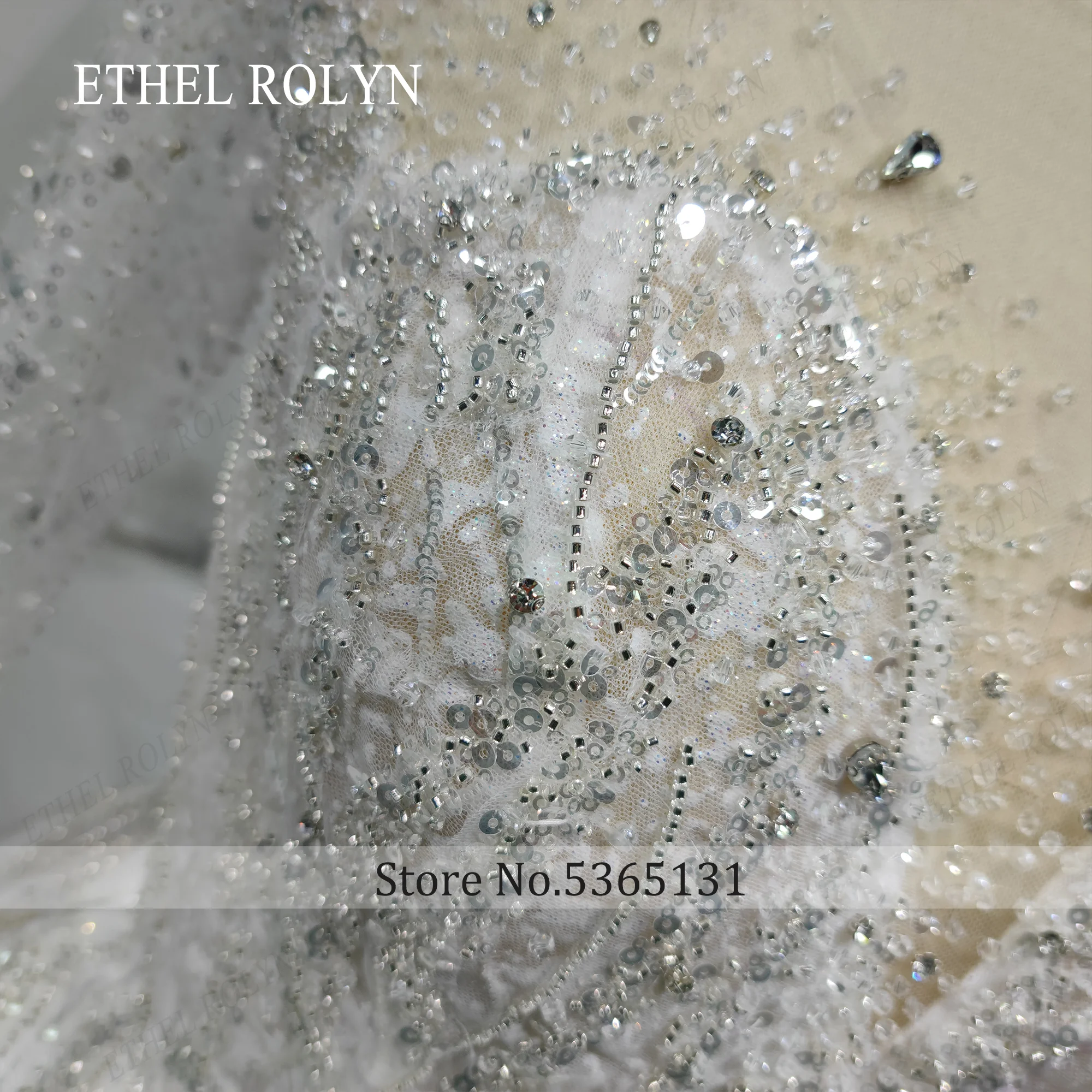 ETHEL ROLYN Luxury Wedding Dress For Women Real Photos Long Sleeve Full Sparkling Crystal Beaded Wedding Gown Vestidos De Novia