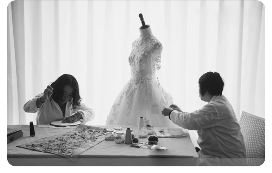 ETHEL ROLYN Luxury Wedding Dress For Women Real Photos Long Sleeve Full Sparkling Crystal Beaded Wedding Gown Vestidos De Novia