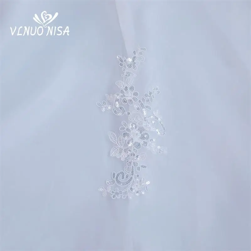 VLNUO NISA Vestido De Noiva Strapless Sleeveless Wedding Dresses Long Train Embroidery Sequined Princess Plus Szie Bridal Gown