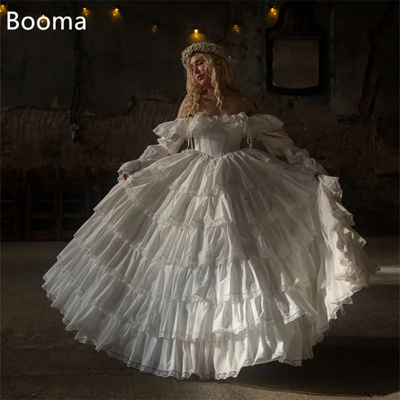 Booma A-LineOff The Shoulder Classic Long Lace Elegant Wedding Dresses Pleat Brides Gown Custom Made 2025