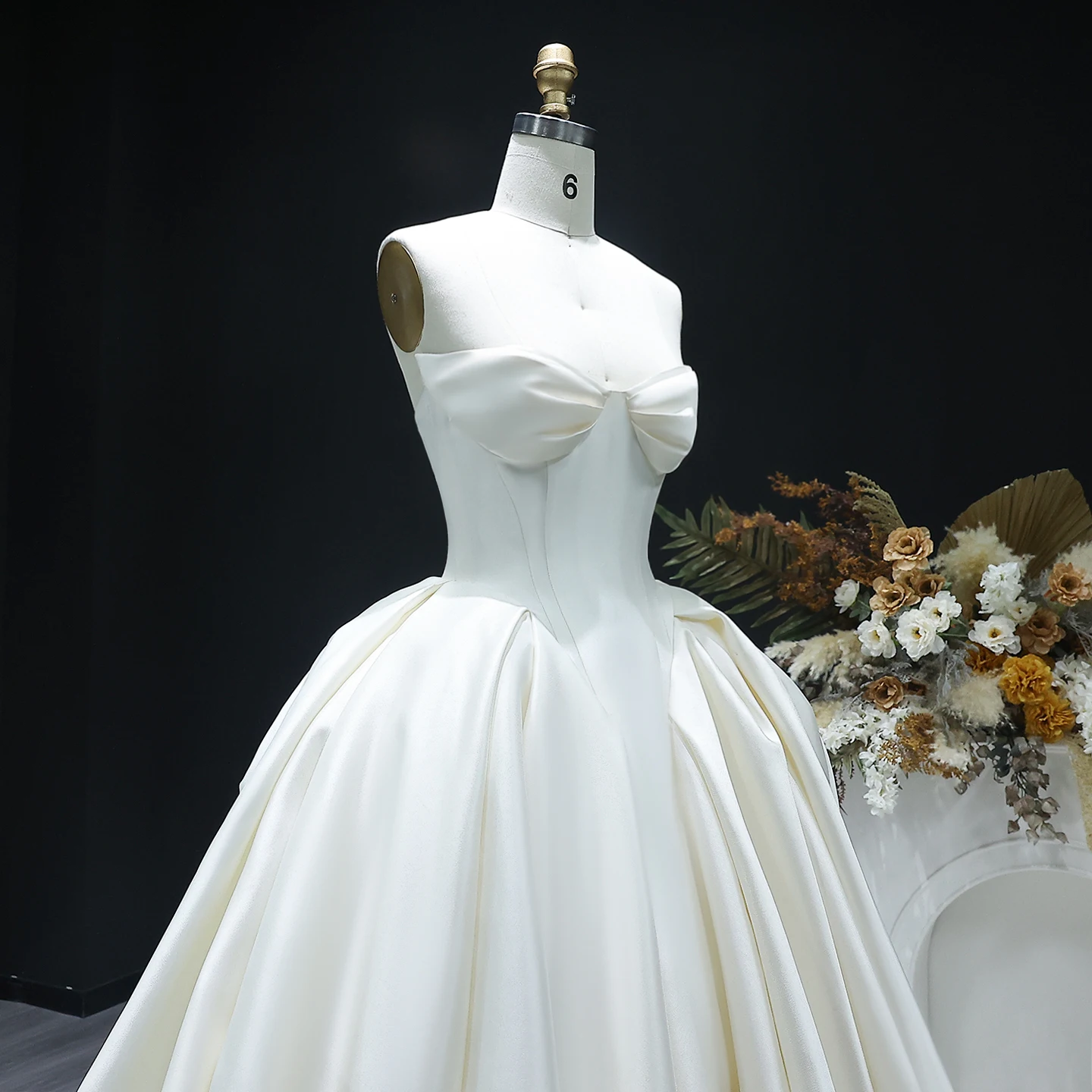 Sharon Said Elegant Sweetheart Off White Satin Wedding Dress for Women Luxury Long Train Corset Simple Bride Dress SW010