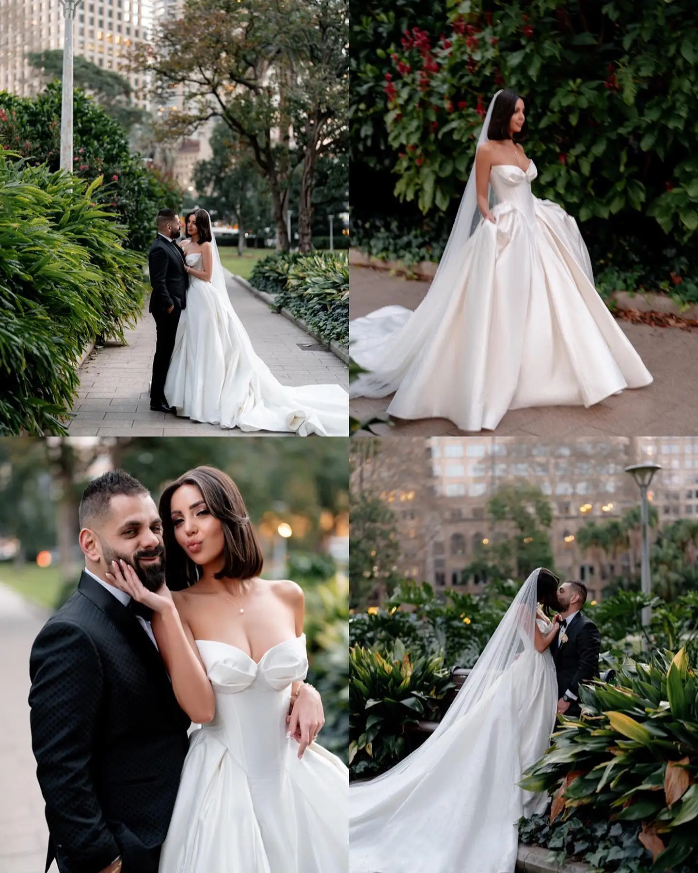 Sharon Said Elegant Sweetheart Off White Satin Wedding Dress for Women Luxury Long Train Corset Simple Bride Dress SW010