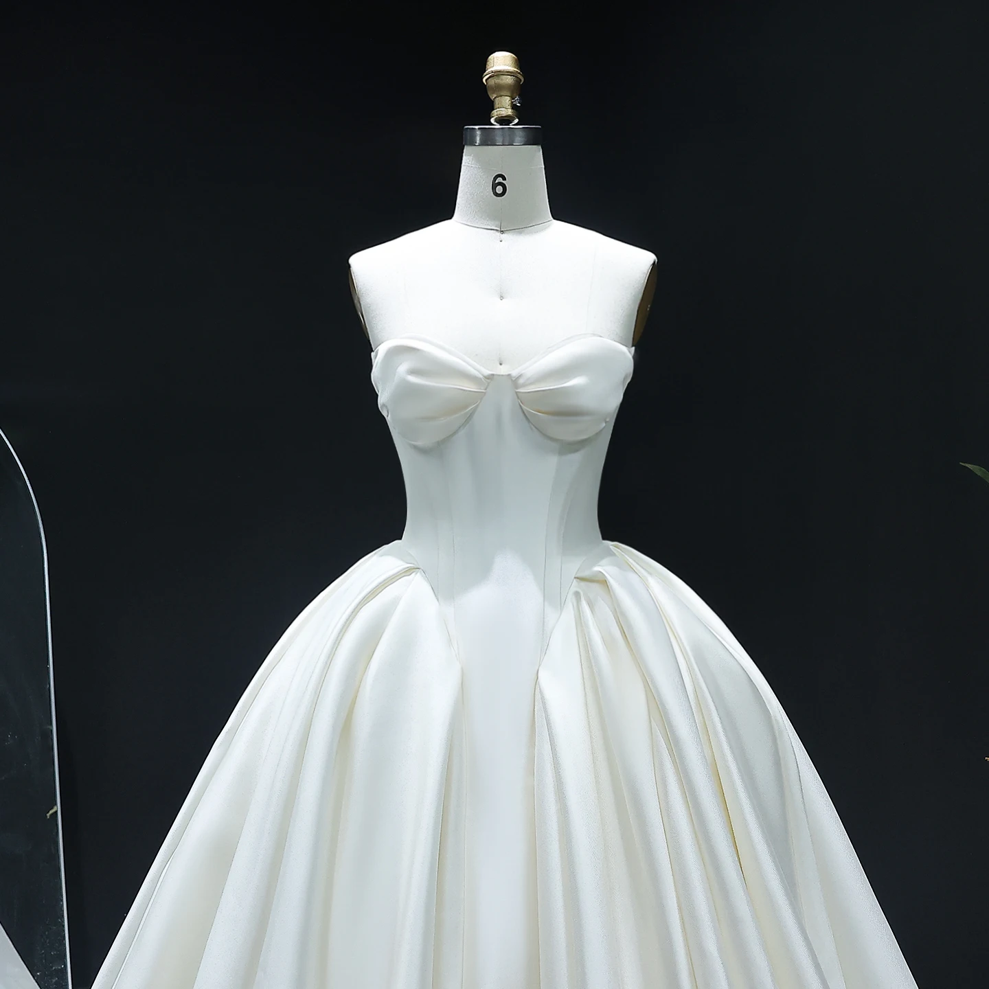 Sharon Said Elegant Sweetheart Off White Satin Wedding Dress for Women Luxury Long Train Corset Simple Bride Dress SW010