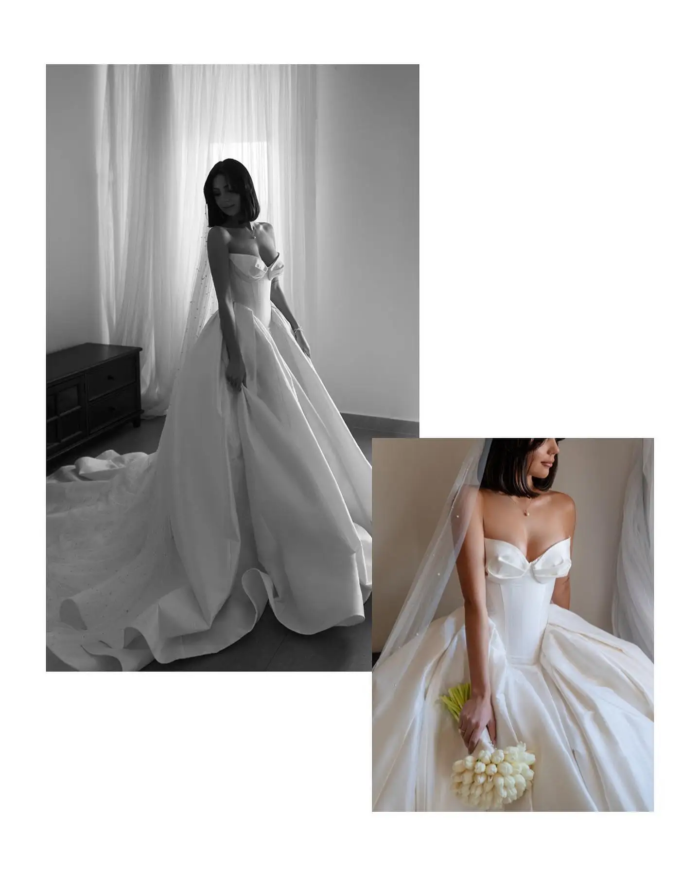 Sharon Said Elegant Sweetheart Off White Satin Wedding Dress for Women Luxury Long Train Corset Simple Bride Dress SW010