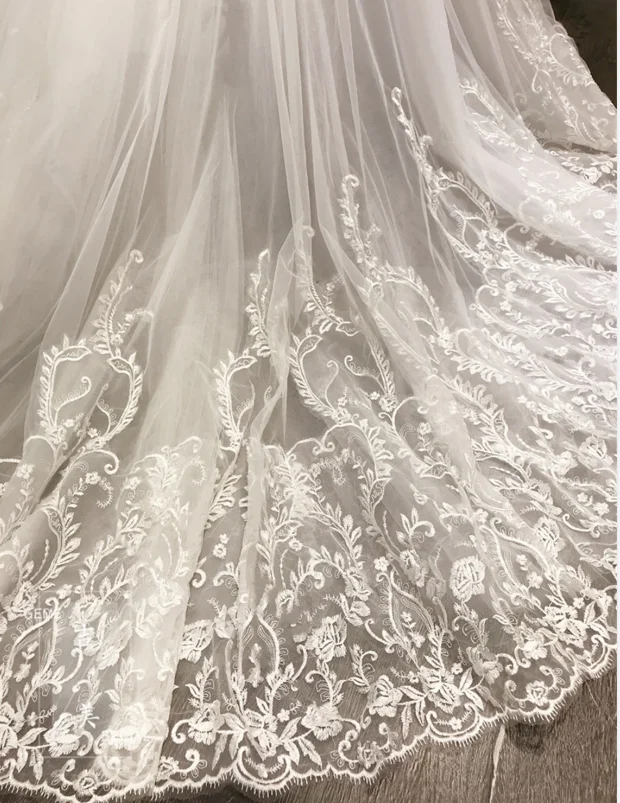 Tulle Luxury Lace Appliques Detachable Skirt Wedding Boho Removable Train For Dresses Bridal Overskirt