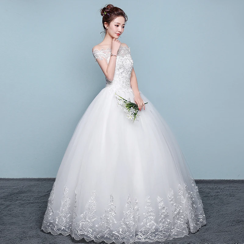 Wedding Dress 2026 New Cheap Boat Neck Ball Gown Off The Shoulder Princess Wedding Dresses Plus Size Vestido De Noiva Customized